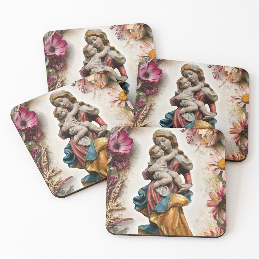 Maria mit Kind aus Schliersee-untersetzer-(4er-set) (1) Maria mit Kind